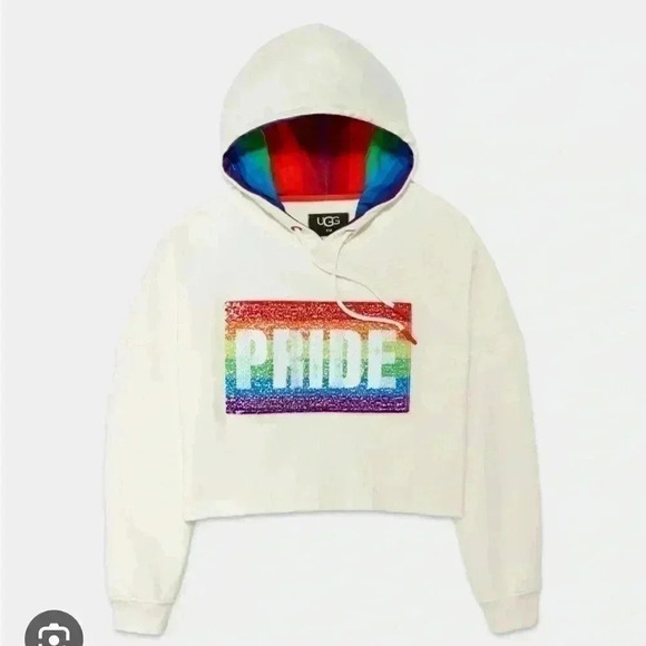 ❤️BNWT UGG Women’s Pride Keira Crop oversized hoodie size  Xs - Picture 3 of 5
